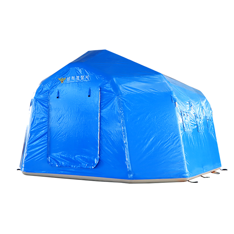 蓝色单层20平充气帐篷