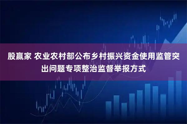股赢家 农业农村部公布乡村振兴资金使用监管突出问题专项整治监督举报方式